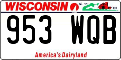 WI license plate 953WQB
