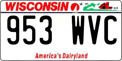 WI license plate 953WVC