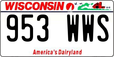 WI license plate 953WWS