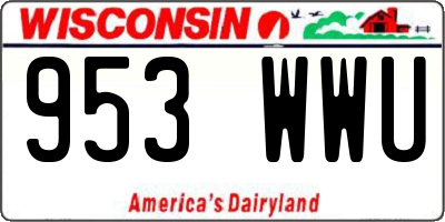 WI license plate 953WWU