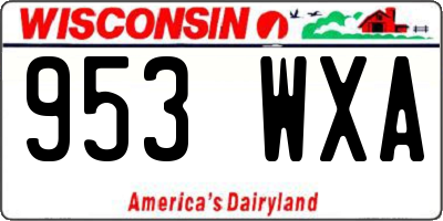 WI license plate 953WXA