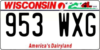 WI license plate 953WXG