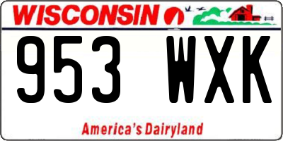 WI license plate 953WXK