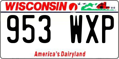 WI license plate 953WXP