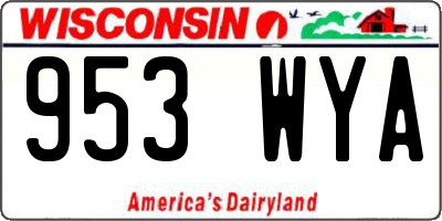 WI license plate 953WYA