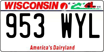 WI license plate 953WYL