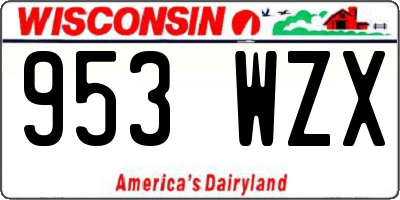 WI license plate 953WZX