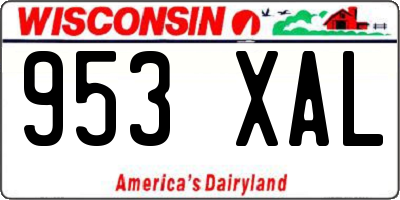 WI license plate 953XAL