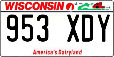 WI license plate 953XDY