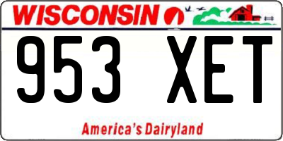 WI license plate 953XET