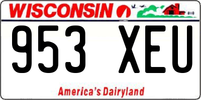 WI license plate 953XEU