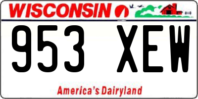WI license plate 953XEW