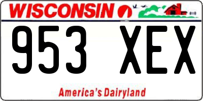 WI license plate 953XEX