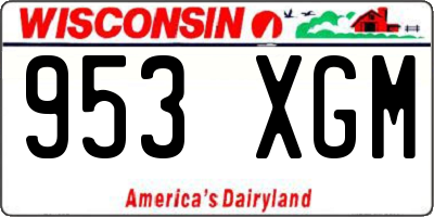 WI license plate 953XGM