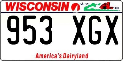 WI license plate 953XGX