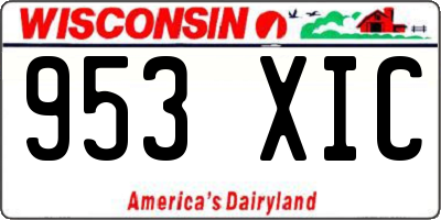WI license plate 953XIC