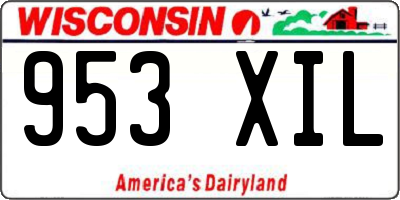 WI license plate 953XIL