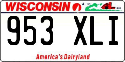 WI license plate 953XLI