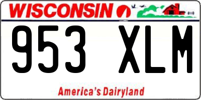 WI license plate 953XLM