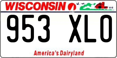 WI license plate 953XLO