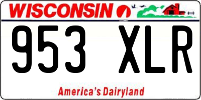 WI license plate 953XLR