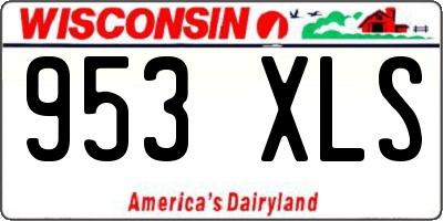 WI license plate 953XLS