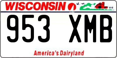 WI license plate 953XMB