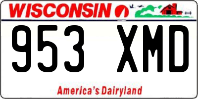 WI license plate 953XMD