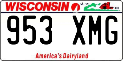 WI license plate 953XMG
