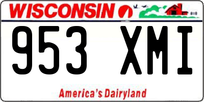 WI license plate 953XMI