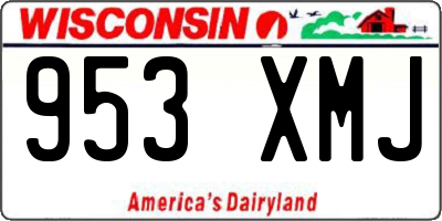 WI license plate 953XMJ