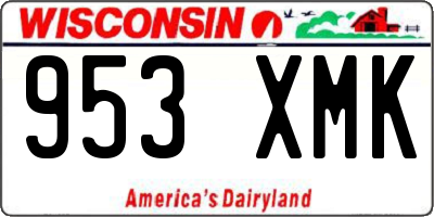WI license plate 953XMK