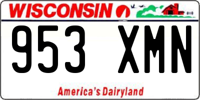 WI license plate 953XMN