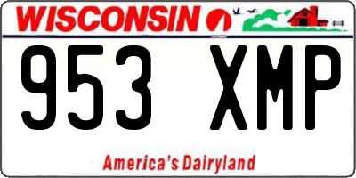WI license plate 953XMP