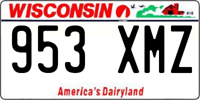 WI license plate 953XMZ