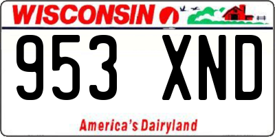 WI license plate 953XND
