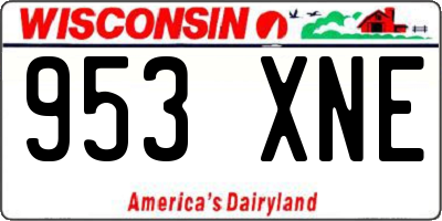 WI license plate 953XNE