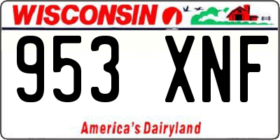WI license plate 953XNF