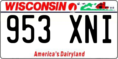 WI license plate 953XNI