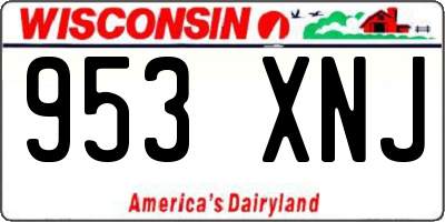 WI license plate 953XNJ