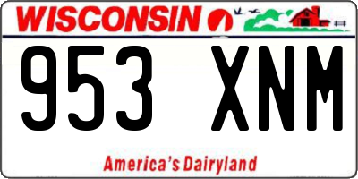 WI license plate 953XNM