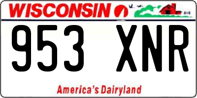WI license plate 953XNR