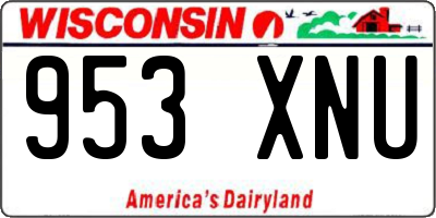 WI license plate 953XNU