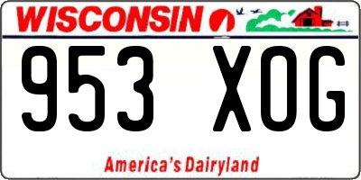 WI license plate 953XOG