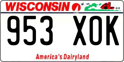 WI license plate 953XOK