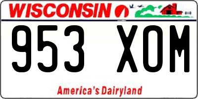 WI license plate 953XOM