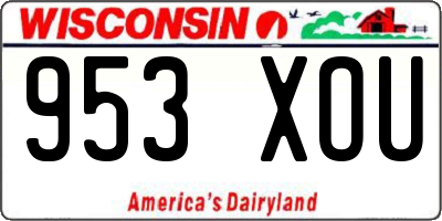 WI license plate 953XOU