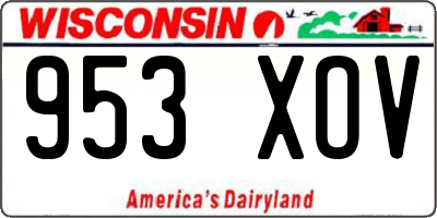 WI license plate 953XOV
