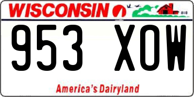 WI license plate 953XOW