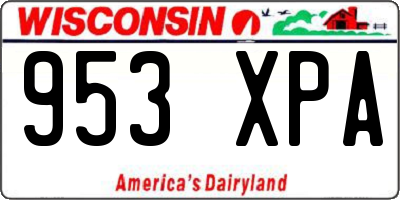 WI license plate 953XPA